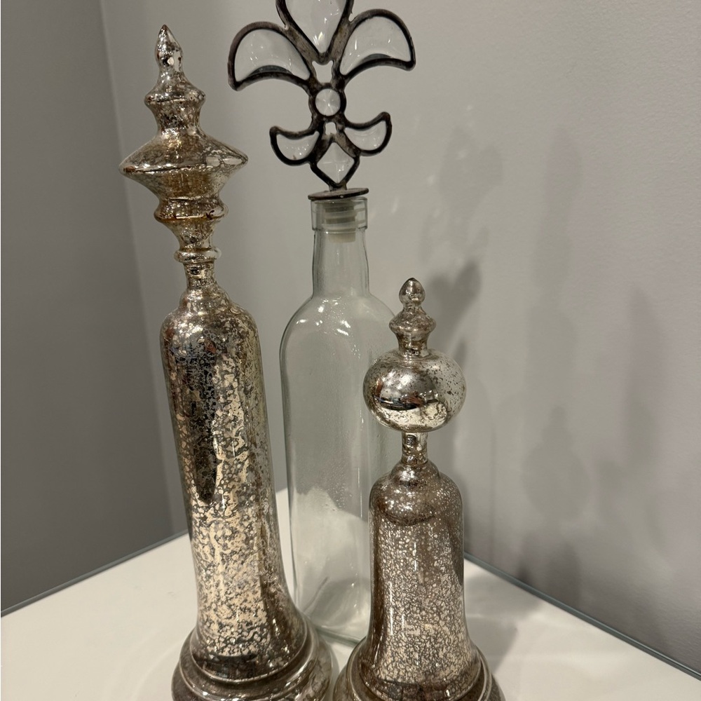 Silver Decorative Bottle Set